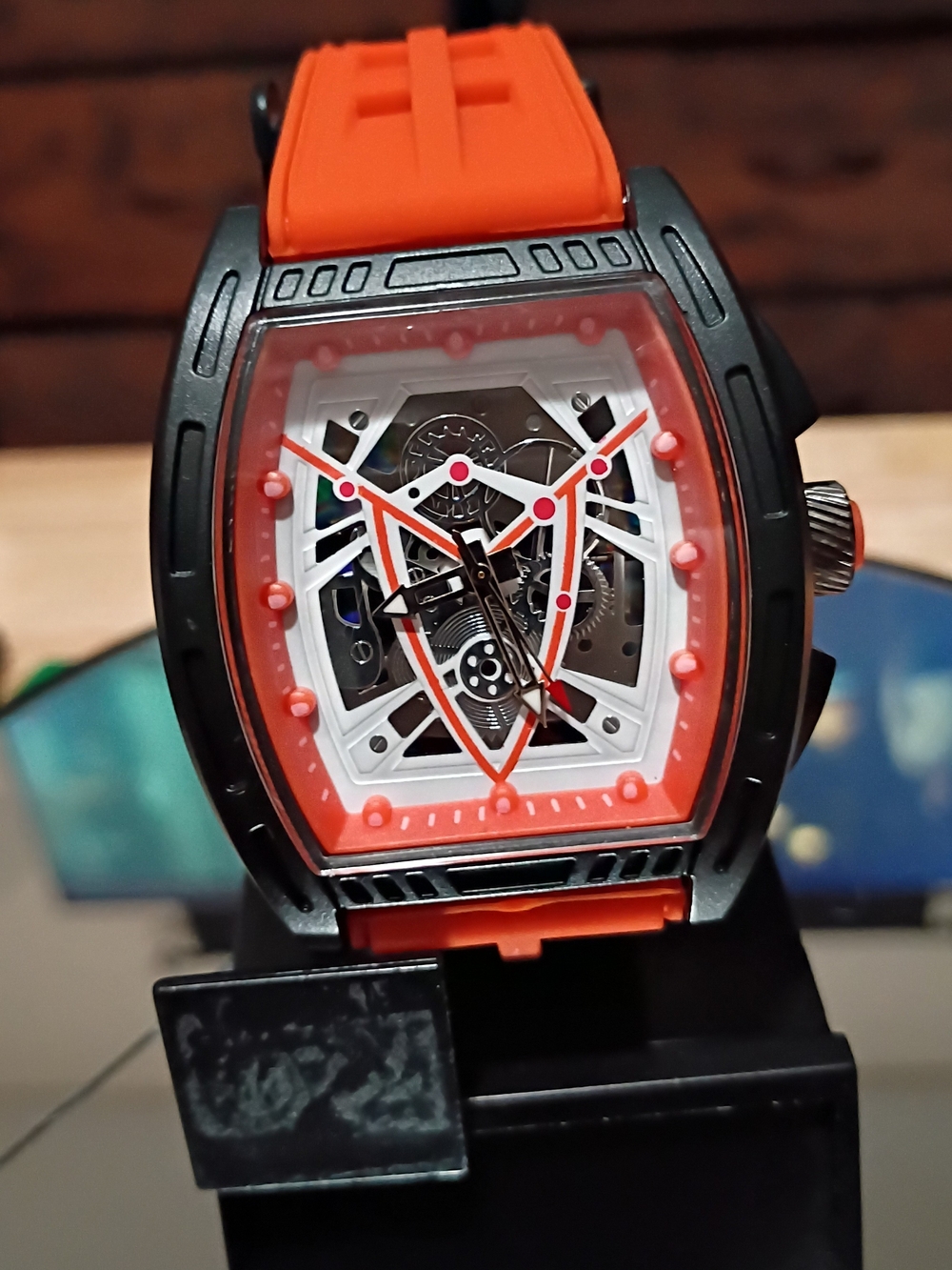 Orange Skeleton Sport Watch - Unknown Brand